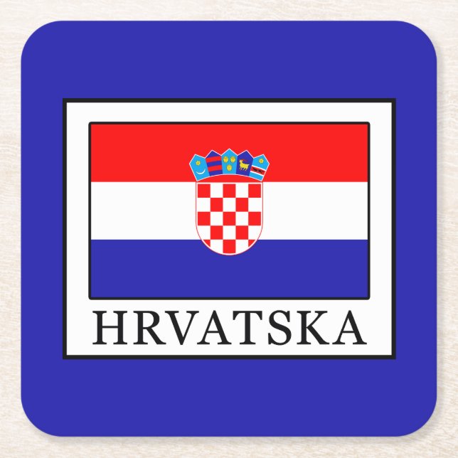 Hrvatska Underlägg Papper Kvadrat (Framsidan)