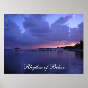 Hrytm för Belize Sunset på Dock Print Poster