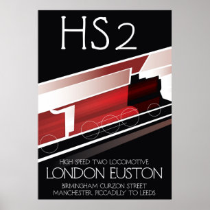 HS2 vintage tåg poster