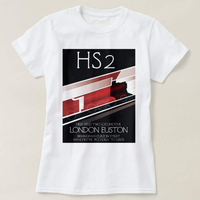 HS2 vintage tåg poster T Shirt (Design framsida)