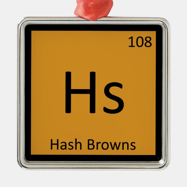 Hs - Hash  Breakfast Chemistry Symbol Julgransprydnad Metall (Framsidan)