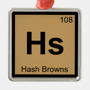 Hs - Hash  Chemistry Periodic Bord Symbol Julgransprydnad Metall
