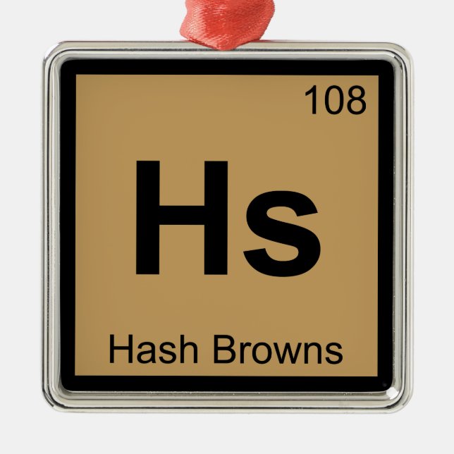 Hs - Hash  Chemistry Periodic Bord Symbol Julgransprydnad Metall (Framsidan)