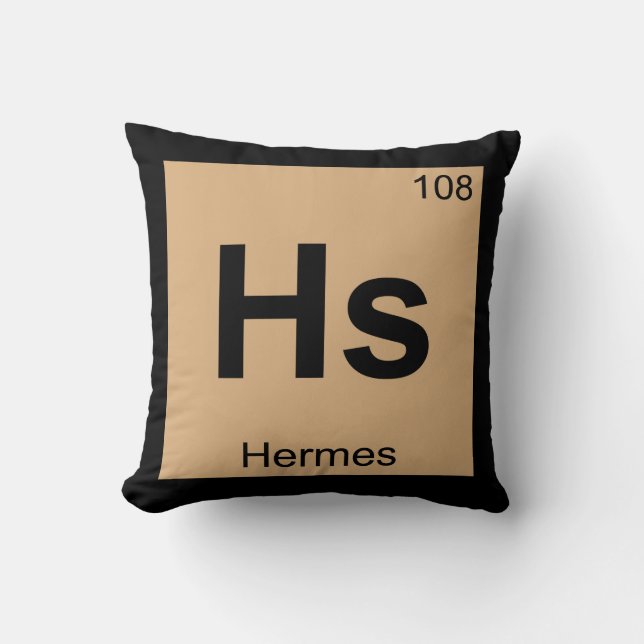 Hs - Hermes Gud Chemistry Periodic Bord Symbol Kudde (Framsida)