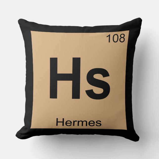Hs - Hermes Gud Chemistry Periodic Bord Symbol Kudde (Framsida)