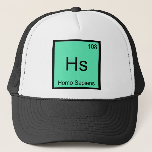 Hs - Homo Sapiens Kemiskt Elemente Symbol T-Shirt Keps (Framsida)