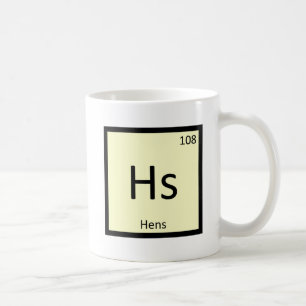 Hs - Hönskemisk periodisk symbol för Bord Inslag Kaffemugg