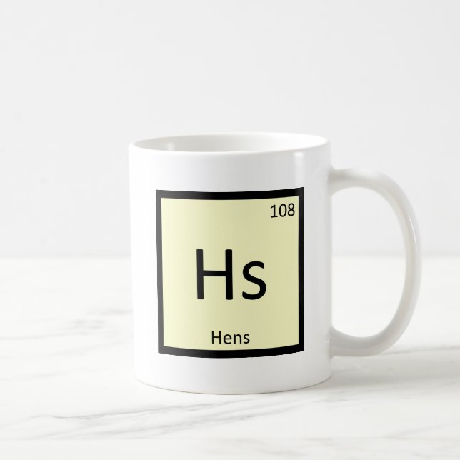 Hs - Hönskemisk periodisk symbol för Bord Inslag Kaffemugg (Höger)