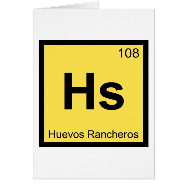 Hs - Huevos Rancheros kemi periodiska systemet Hälsningskort (Framsidan)