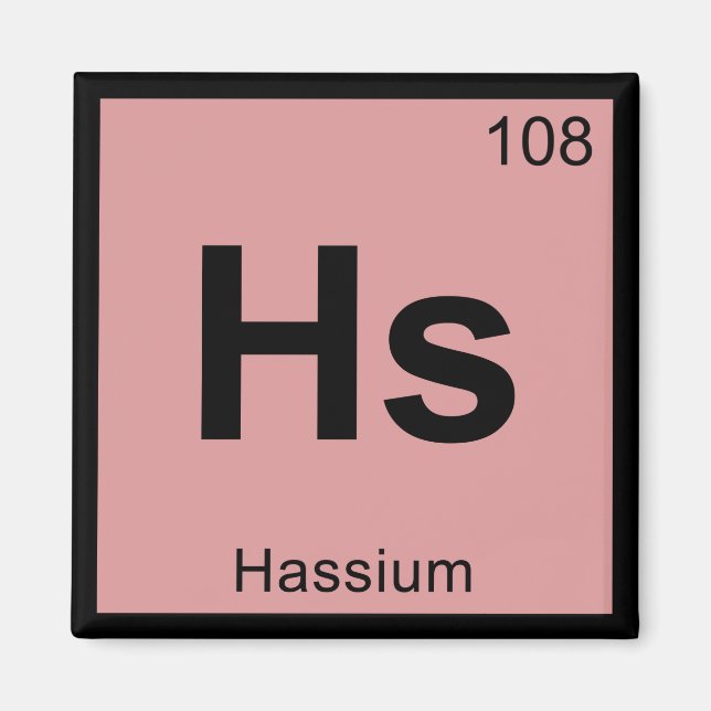 Hs - Kaliumkemi Periodic Bord Symbol Magnet (Framsidan)