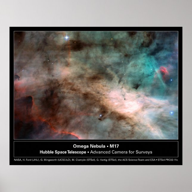 HST Omega Nebula M17 Poster (Framsidan)