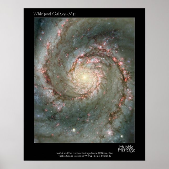 HST Whirlpool Galaxy M51 Poster (Framsidan)