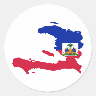 HT för Haiti flaggakarta Runt Klistermärke