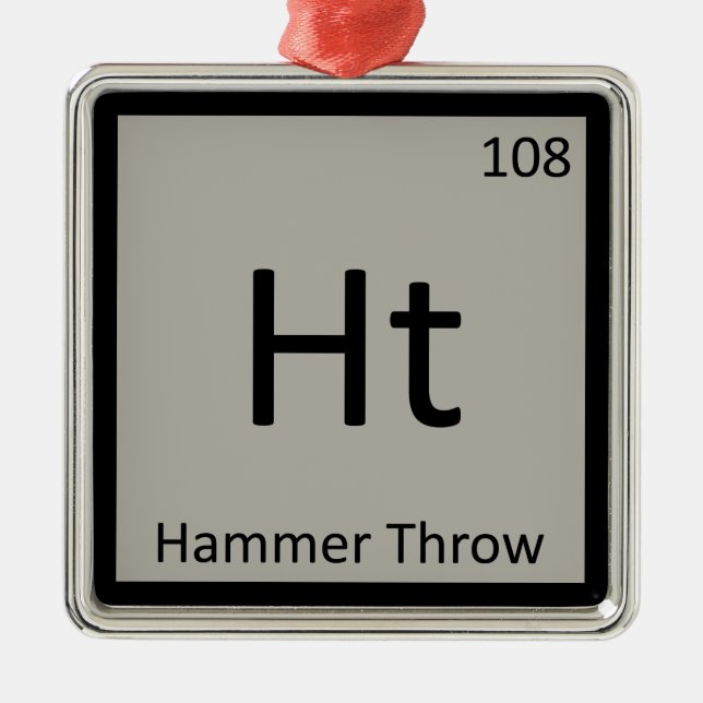Ht - Hammer Throw Track och Fält kemi Symbol Julgransprydnad Metall (Framsidan)