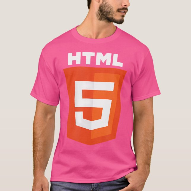 Html5 Html Logo Web Programmer Nerd Funny Computer T Shirt (Framsida)