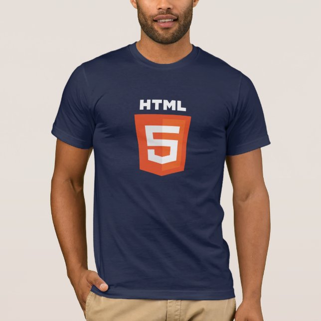 HTML5 mörk - blåttT-tröja Tee Shirt (Framsida)