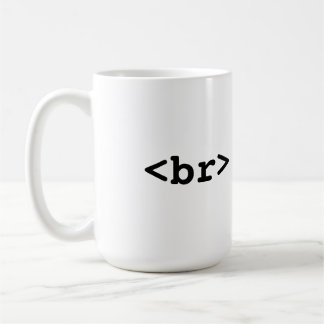 HTML-/CSSkaffemugg (#c0ffee <br>, kaffeavbrott) Kaffemugg
