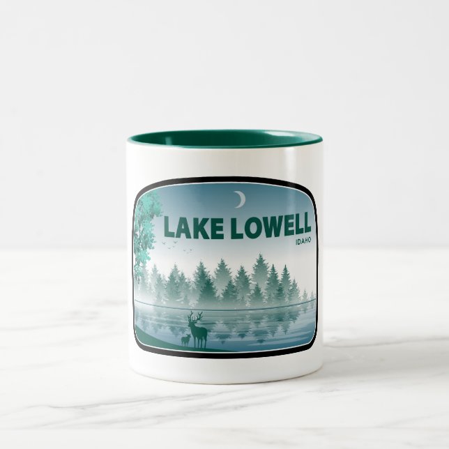 https://www.zazzle.com/lake_lowell_idaho_deer_glas Två-Tonad mugg (Center)
