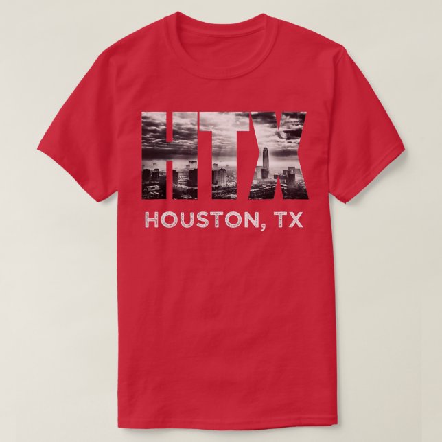 HTX City of Houston Skyline Art Downtown Texas Sou T Shirt (Design framsida)