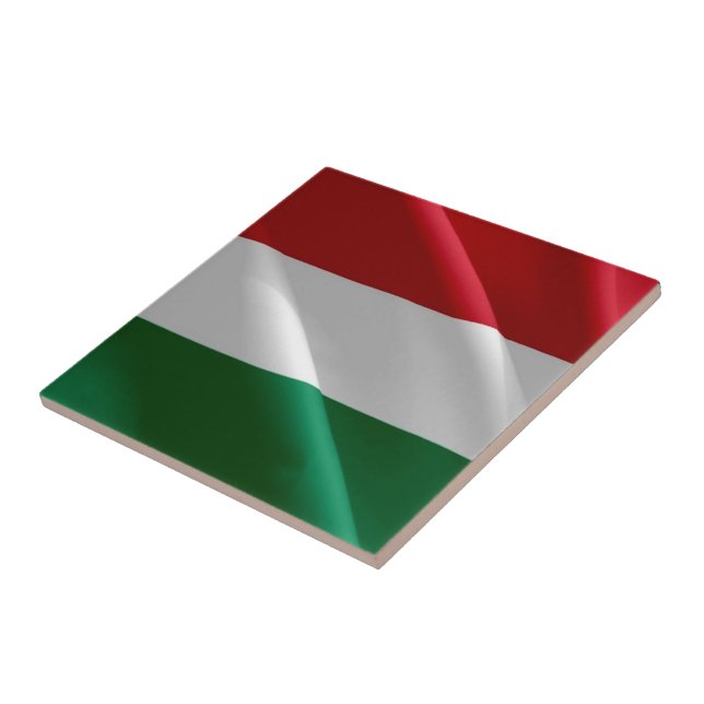 HU002 UNGERN, Ungerns Wave Flagga Kakelplatta (Sidan)