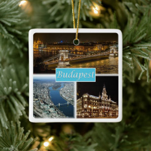 HU003 BUDAPEST Ungern, Julgransprydnad Keramik