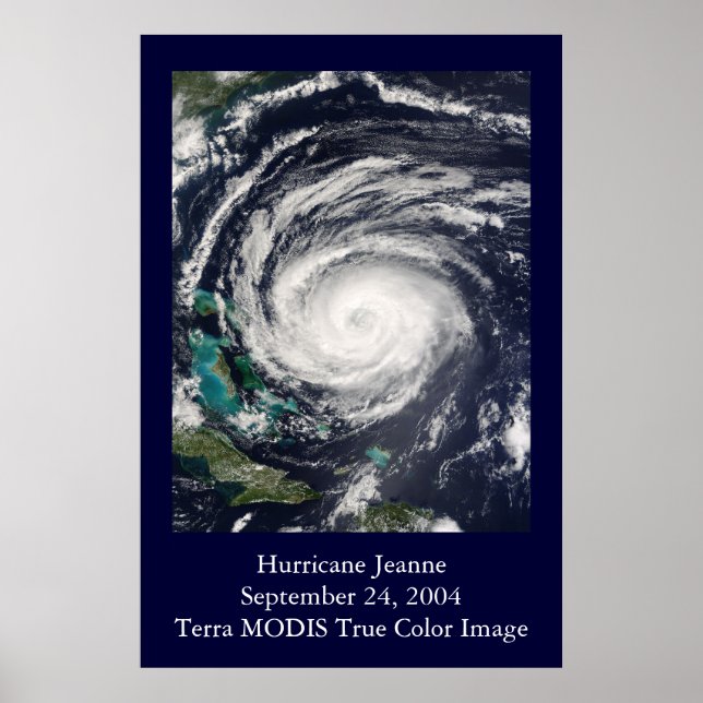 HU Jeanne MODIS Image Poster (Framsidan)