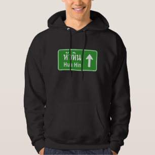 Hua Hin Ahead ⚠ Thai Highway Traffic Sign ⚠ Sweatshirt Med Luva