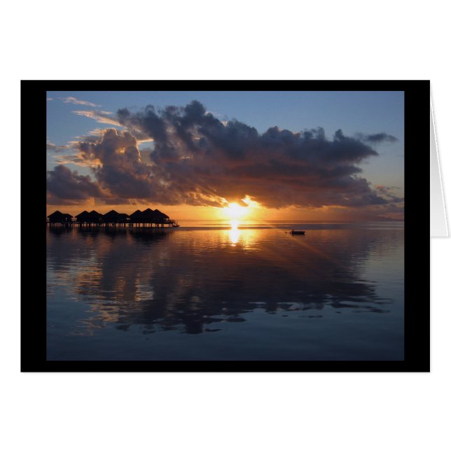 Huahine Sunset Card Hälsningskort (Framsidan Horizontal)