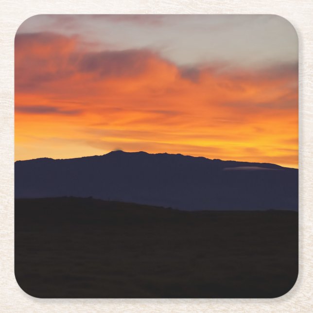 Hualalai solnedgång underlägg papper kvadrat (Framsidan)