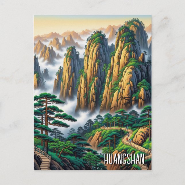 Huangshan National Park China Vykort (Framsida)