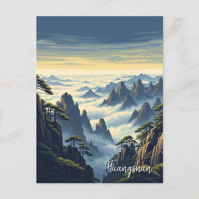 Huangshan National Park China Vykort (Framsida)