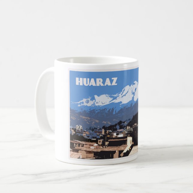 Huaraz Peru: Huascarin Mountain View Kaffemugg (Framsida vänster)