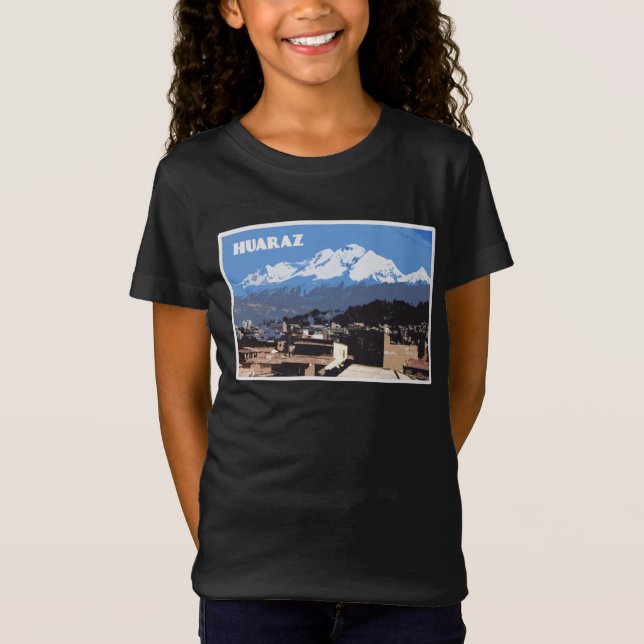 Huaraz Peru: Huascarin Mountain View T Shirt (Framsida)