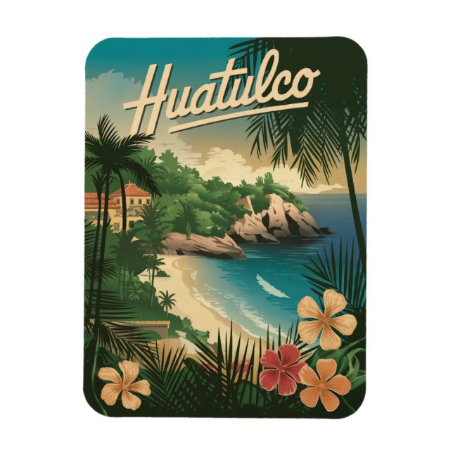 Huatulco Mexico Vintage Magnet (Vertikal)