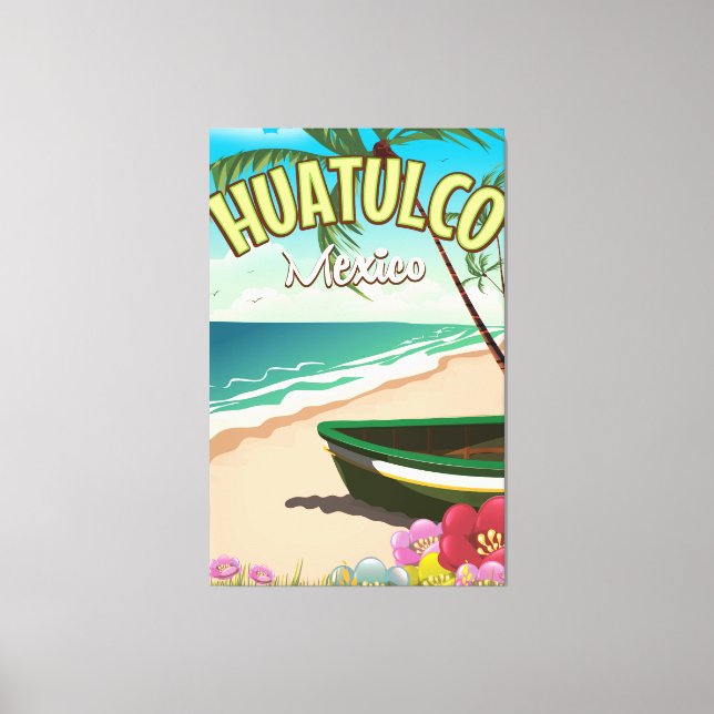 Huatulco mexikansk reseposter canvastryck (Framsida)