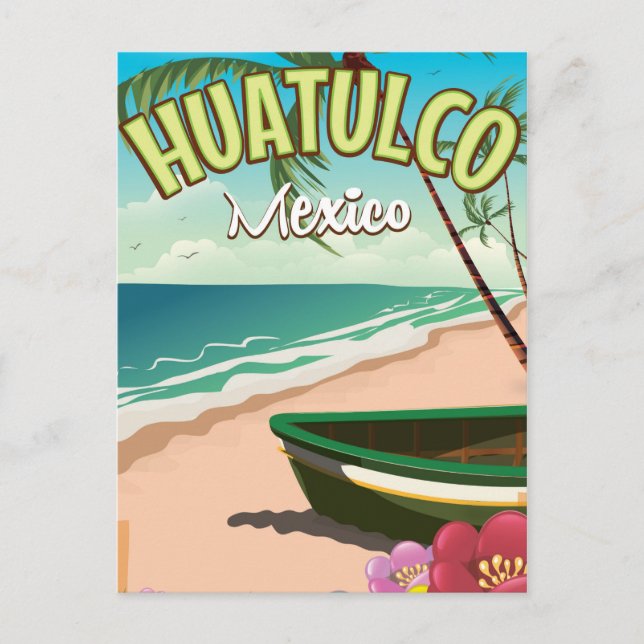 Huatulco mexikansk reseposter vykort (Framsida)