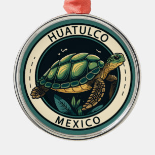 Huatulco Mexiko Turtle Badge Julgransprydnad Metall
