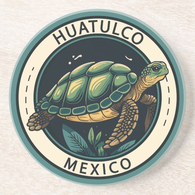 Huatulco Mexiko Turtle Badge Underlägg (Framsidan)