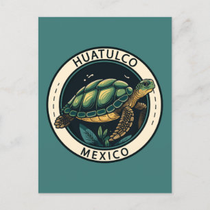 Huatulco Mexiko Turtle Badge Vykort