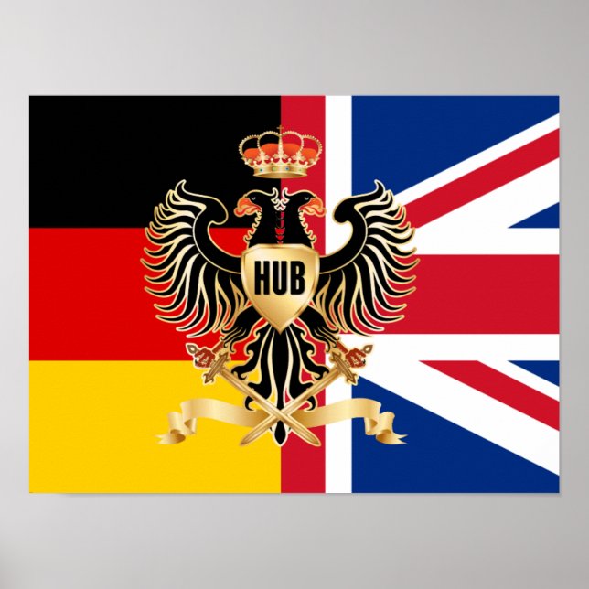 Hub Federation Flagga 16 tum x 12 tum Poster Pappe (Framsidan)