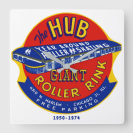 Hub Roller Rink, Norridge Illinois Fyrkantig Klocka