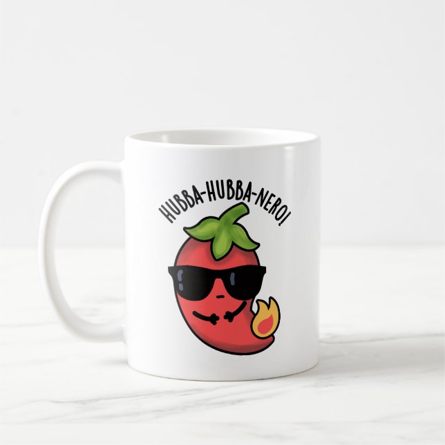 Hubba-hubba-nero Funny Habanero Pun Kaffemugg (Vänster)