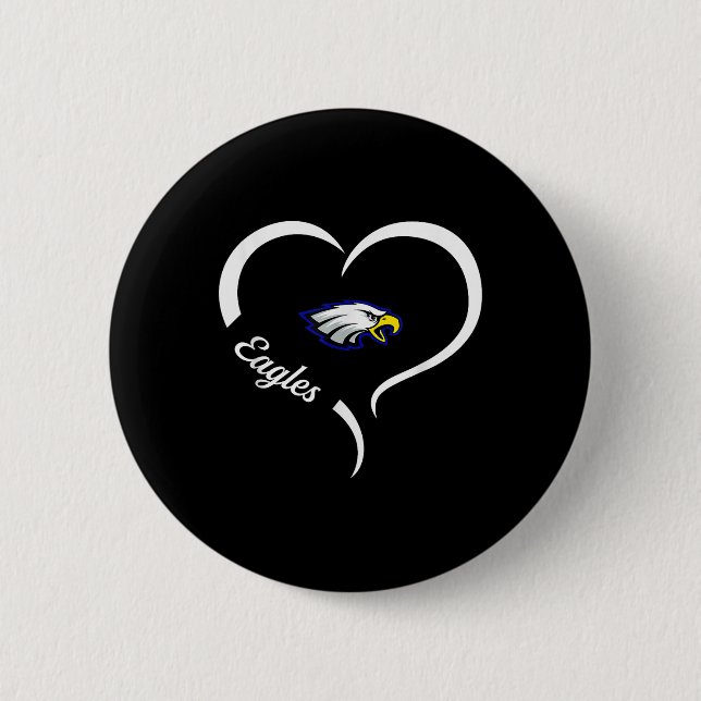 Hubbard Eagles Logotyp Halverhjärtslag Hjärtat Hjä Knapp (Framsida)
