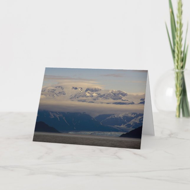 Hubbard glaciär, gryningjulkort helgkort (Framsida)