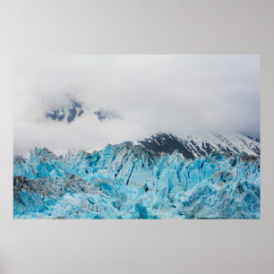 Hubbard glacier från en frakt i Alaska Poster