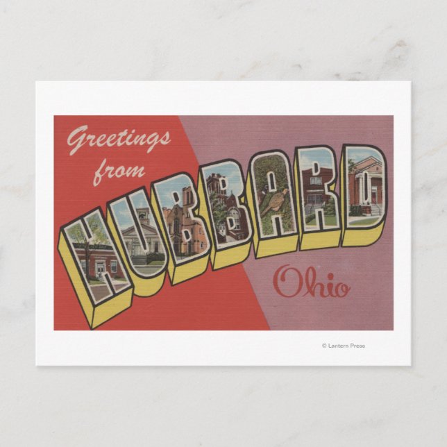 Hubbard, OhioLarge Brev ScenesHubbard, OH Vykort (Framsida)