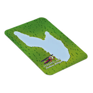 Hubbard sjö norra Michigan sjö karta Magnet