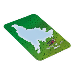 Hubbard sjö norra Michigan sjö karta Magnet