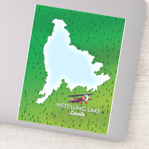Hubbard sjö norra Michigan sjö karta Sticker Klistermärken