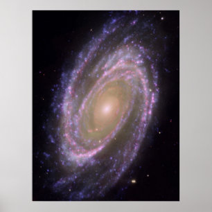 Hubbeln - Galex - Sammansatt blandningsbild av M81 Poster
